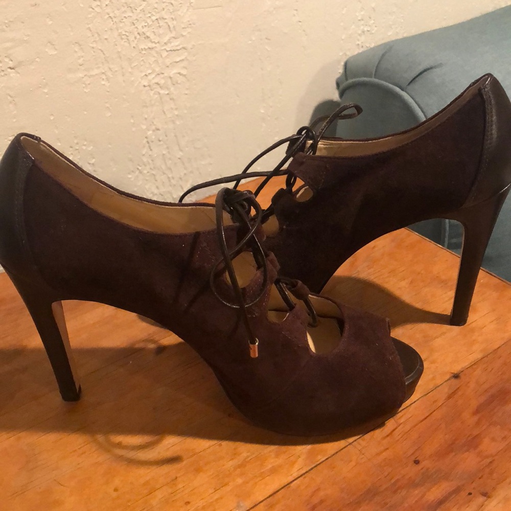 Talbots Suede heel sandals.